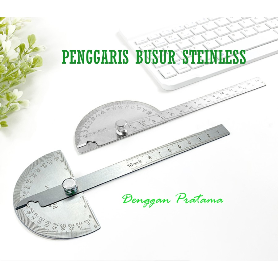 Jual Penggaris Busur Derajat Sudut Steinless / Protractor / Angle Ruler ...