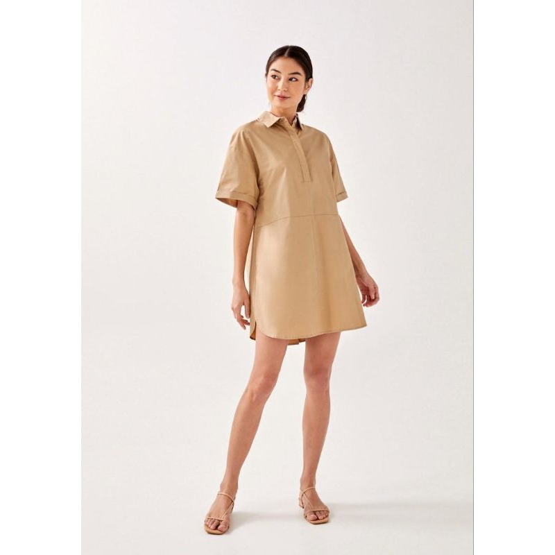 Pleat Back Shirt Dress | Quartz