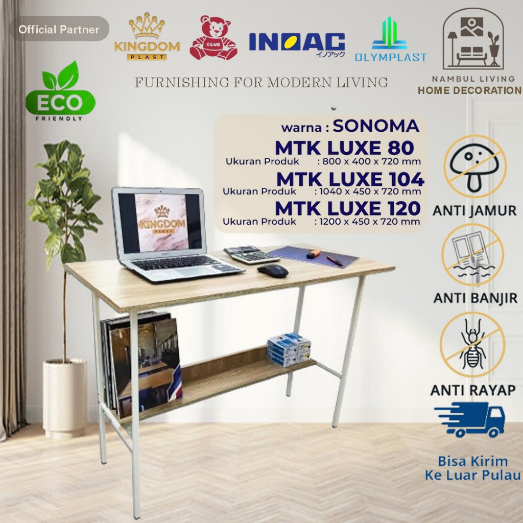 Jual Kingdom Panel Luxe Meja Belajar Kayu Rakit Minimalis | Shopee ...