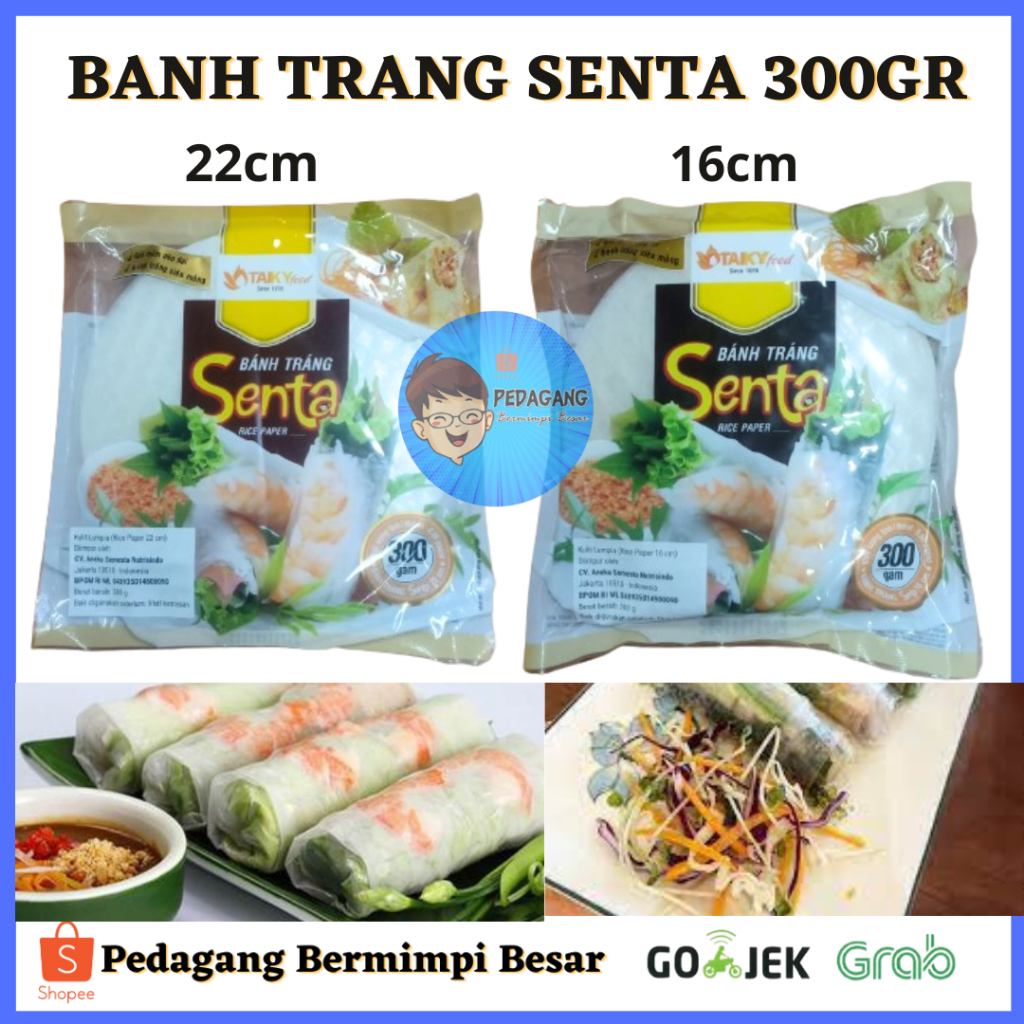 Jual BANH TRANG SENTA 300GR ada 2 varian/ banh trang/ rice paper/ kulit ...