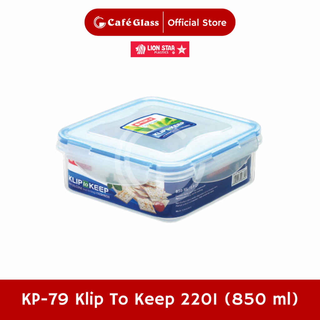 Kotak Makan 850ml Lion Star KP79 - Toples Plastik Lunchbox Sekolah Klip To Keep Anti Tumpah