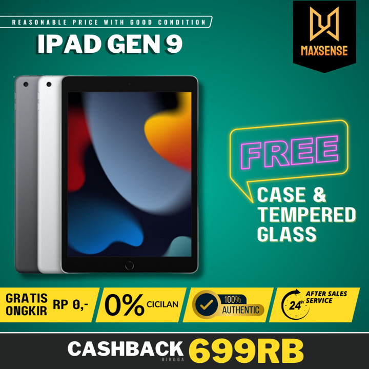 iPad 9 | Gen 9th 2021 10.2 inch Second Fullset 64GB 256GB Wifi Only & Cellular R