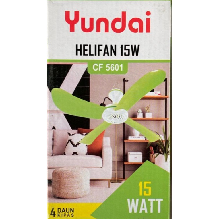 Jual Kipas Angin Gantung Helifan Yundai Type CF-5601 4&7 Watt Plafon ...