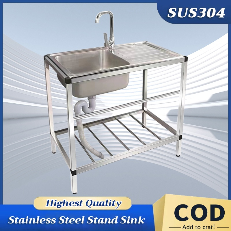 SUS 304 Paket Lengkap Kitchen Sink Stainles/Bak Cuci Piring/Wastafel Portabel