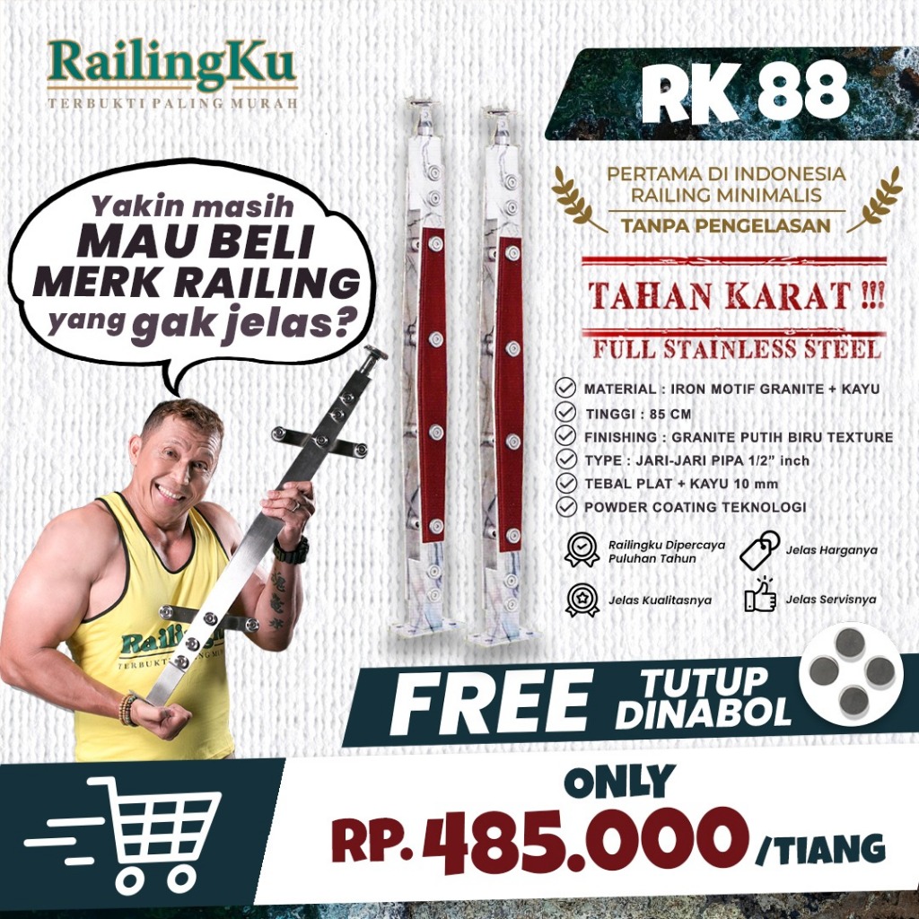Jual Railing Tangga Stainless Elegant Marmer Desain Railingku RK 88 ...