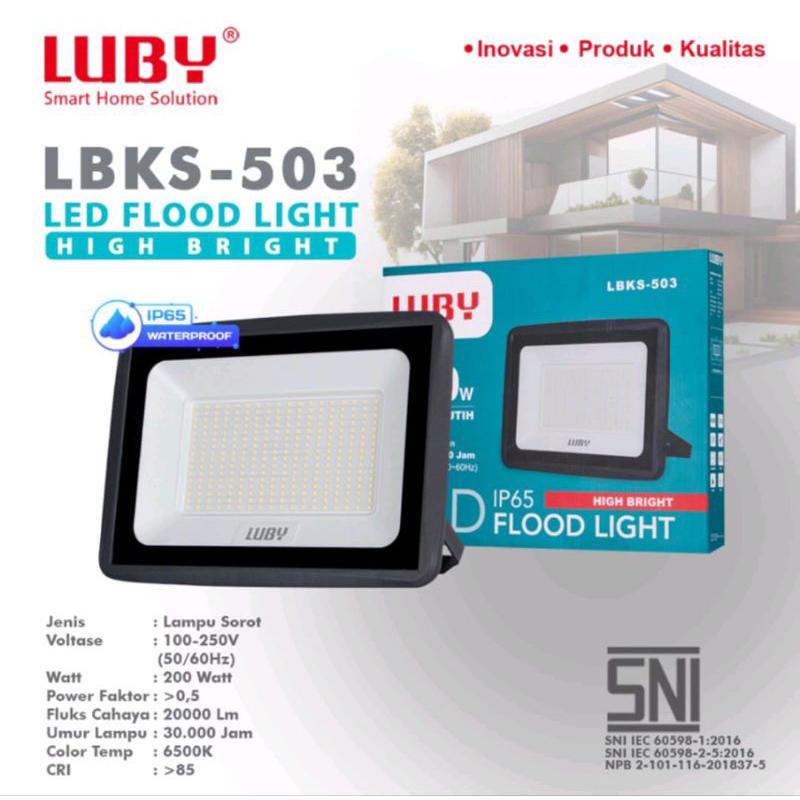 Jual Lampu Sorot Flood Light Luby LBKS 503 200w 200watt Putih | Shopee