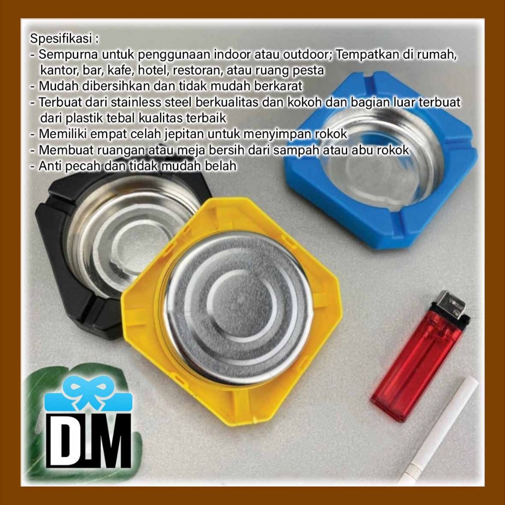 Jual Custom Asbak Kotak Persegi Casing Tempat Rokok Bubuk Ampas Puntung ...