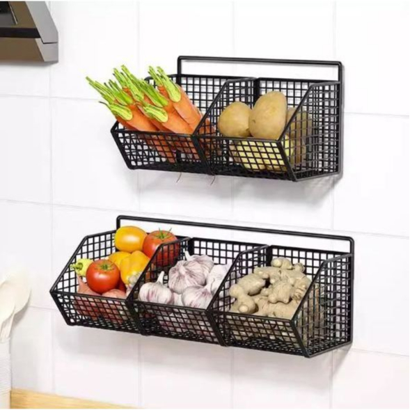 Jual MS Rak Gantung Dapur Aluminium Organizer Rack 3 Sekat / 2 Sekat ...