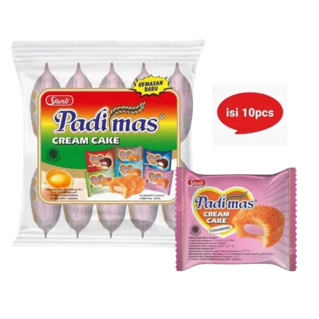 Jual Stanli Padimas Cream Cake 9gr x 10pcs Roti Bolu Isian Cream Coklat ...