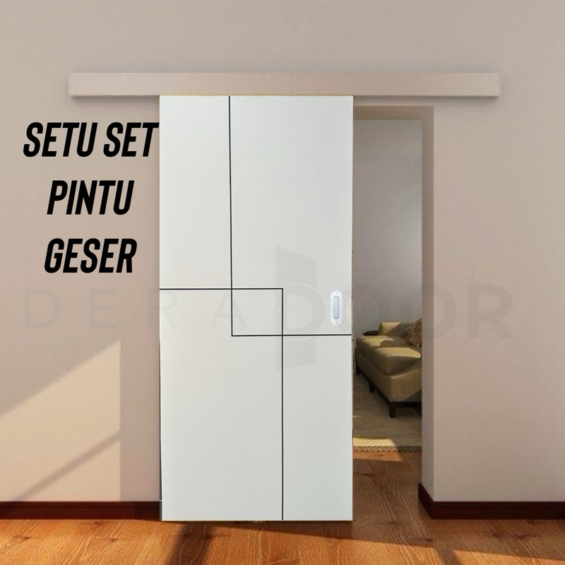 Satu Set Pintu Sleding/Geser Kamar | Pintu Geser Kamar | Pintu Sleding