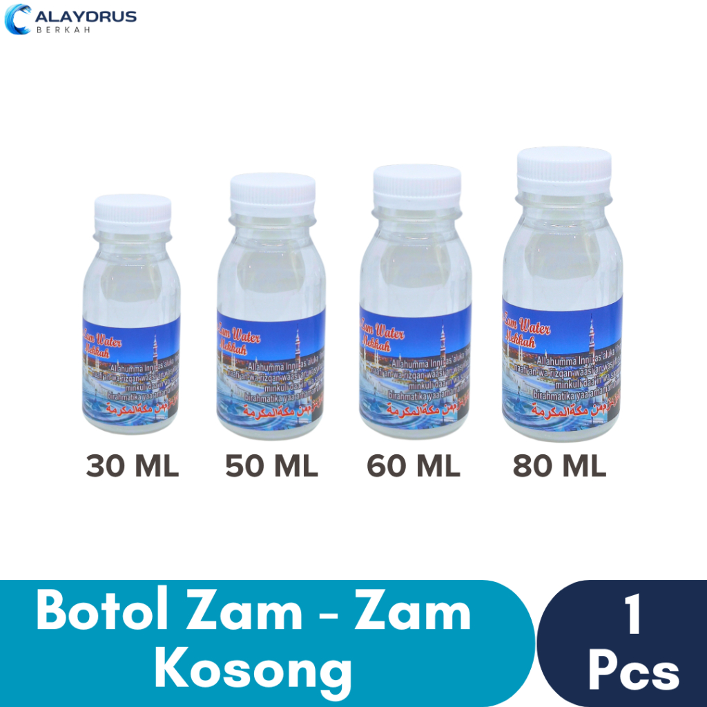 Jual Botol Air Zamzam Kecil 30ML 50ML 60Ml 80Ml Kosong Sticker | 1 Pcs ...