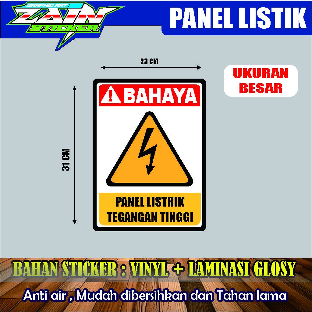 Jual STICKER vinyl anti air/waterproof BAHAYA PANEL LISTRIK TEGANGAN ...
