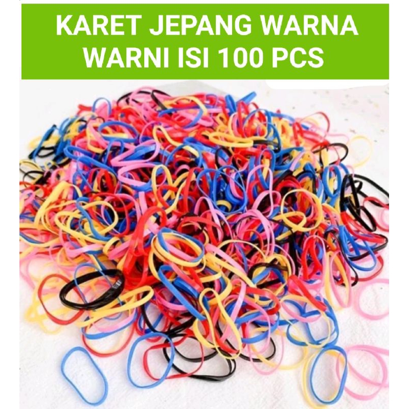 Jual ikat rambut warna warni isi 100 pcs | Shopee Indonesia