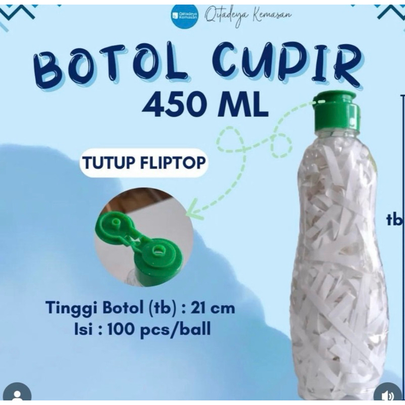 Jual Botol Cupir 450 ml tutup Fliptop/ Botol Sabun Cuci Piring 450ml ...