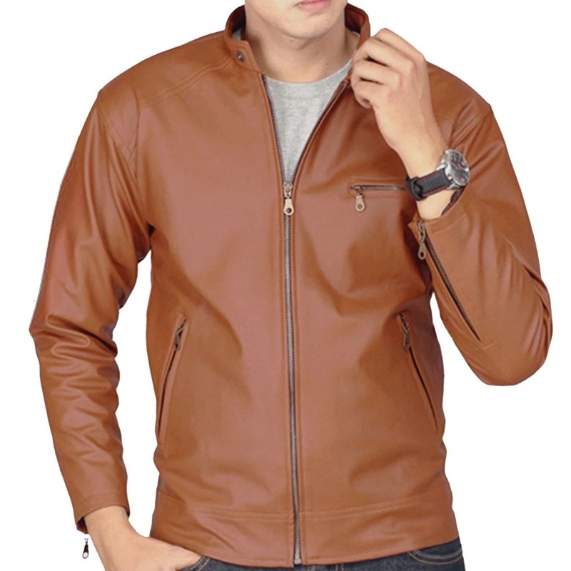 Jual Jaket Kulit Motor Pria Elegan Tahan Air | Shopee Indonesia