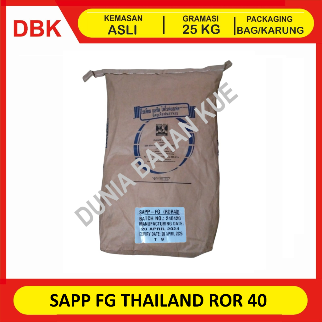 Jual SODIUM ACID PYROPHOSPATE / SAPP ex. THAILAND ROR 40 - 1 BAG 25 KG ...