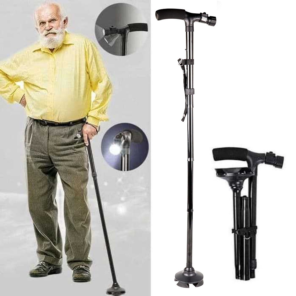 Jual PREMIUM LED Walking Stick Alat Bantu Jalan Lansia Tongkat Senter ...