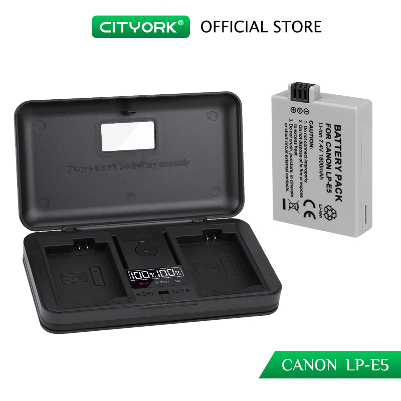 Jual Cityork Baterai Kamera 1800mAh LPE5 LP E5 LP-E5 3in1
