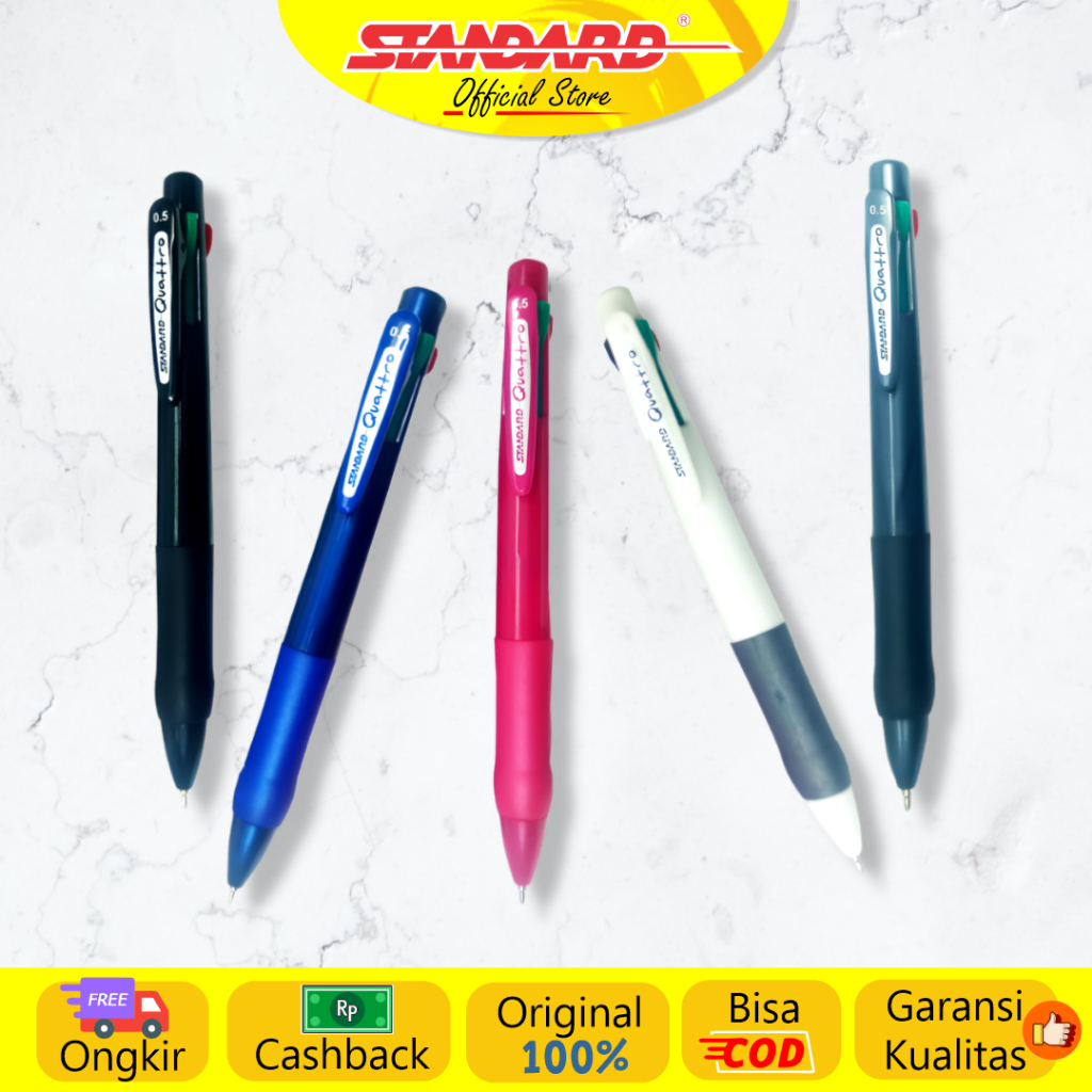 Standard - Pulpen Quattro 0.5 Oil Gel - 4 IN 1  ( Alat Tulis / Pen / Ballpoint / Pena )