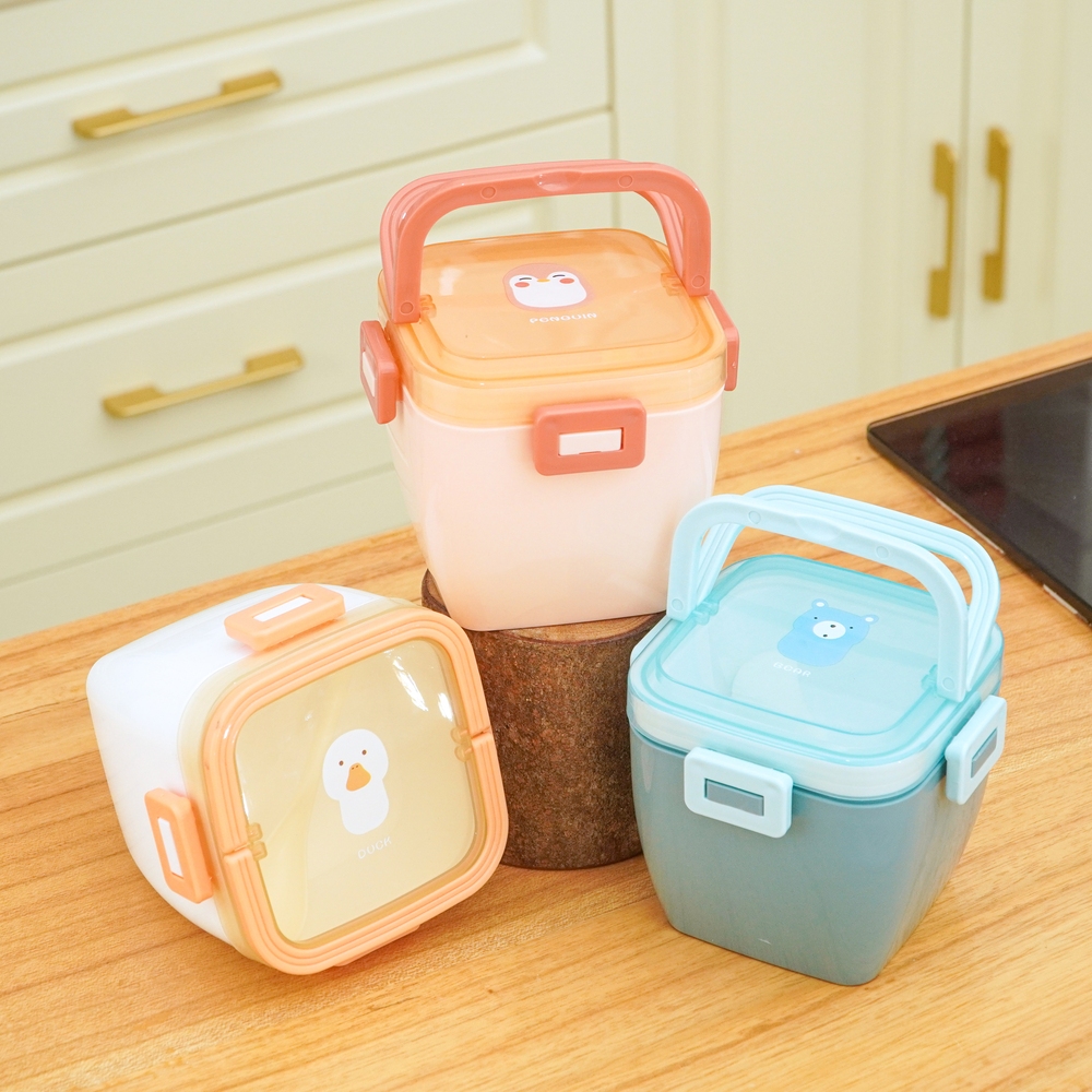 Jual Rantang Kotak Makan Anak 2 Susun Anti Tumpah 800 ml | Shopee Indonesia