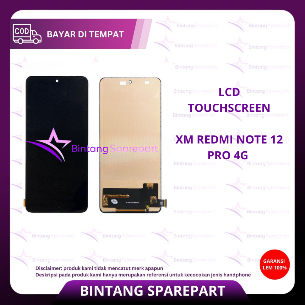 Jual LCD TOUCHSCREEN XIAOMI REDMI NOTE 12 PRO 4G | Shopee Indonesia