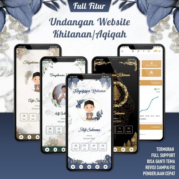 Undangan Aqiqah / Khitanan Website Online Akikah / Khitan Web Murah Lengkap Bisa Ganti Tema Bikin Sendiri / Dibuatkan Dengan Foto / Tanpa Foto