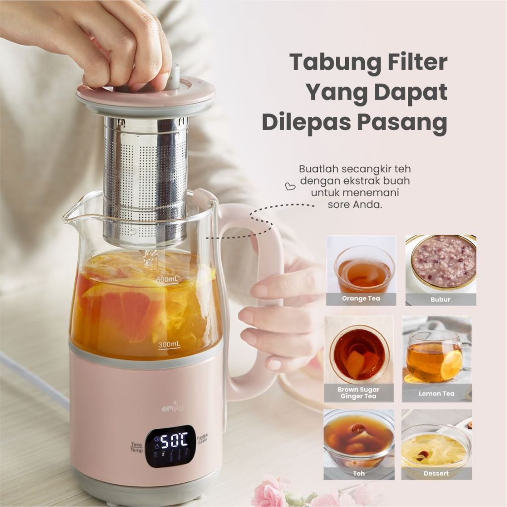 Jual EMILY Tea Maker 0.6L | Alat Pembuat Teh Elektrik Otomatis | Teko ...