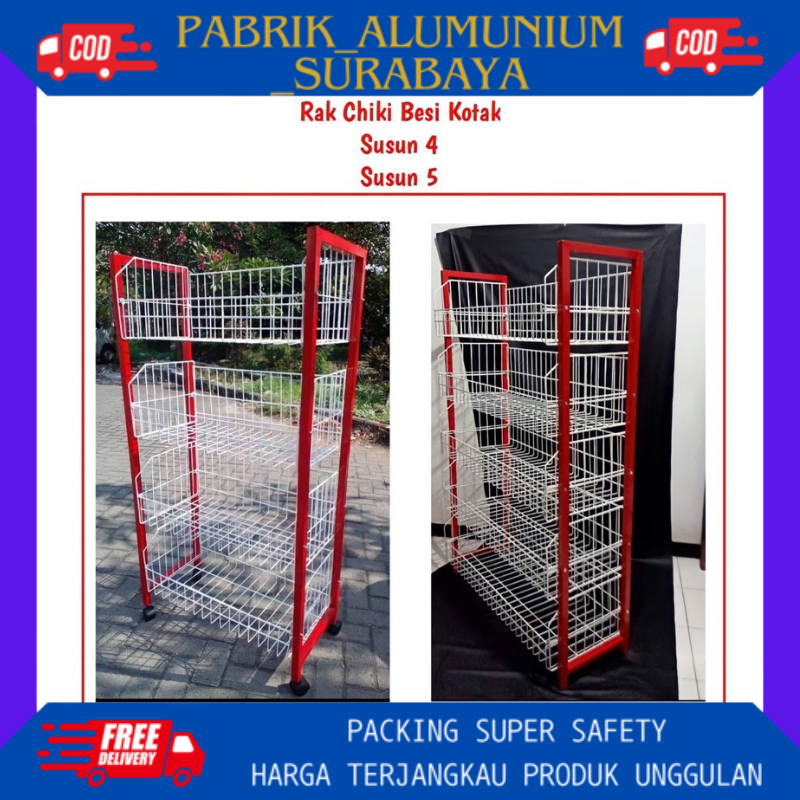 Jual Rak Ciki Besi/ Rak Serbaguna Mini Market / Rak Display Roda Susun ...