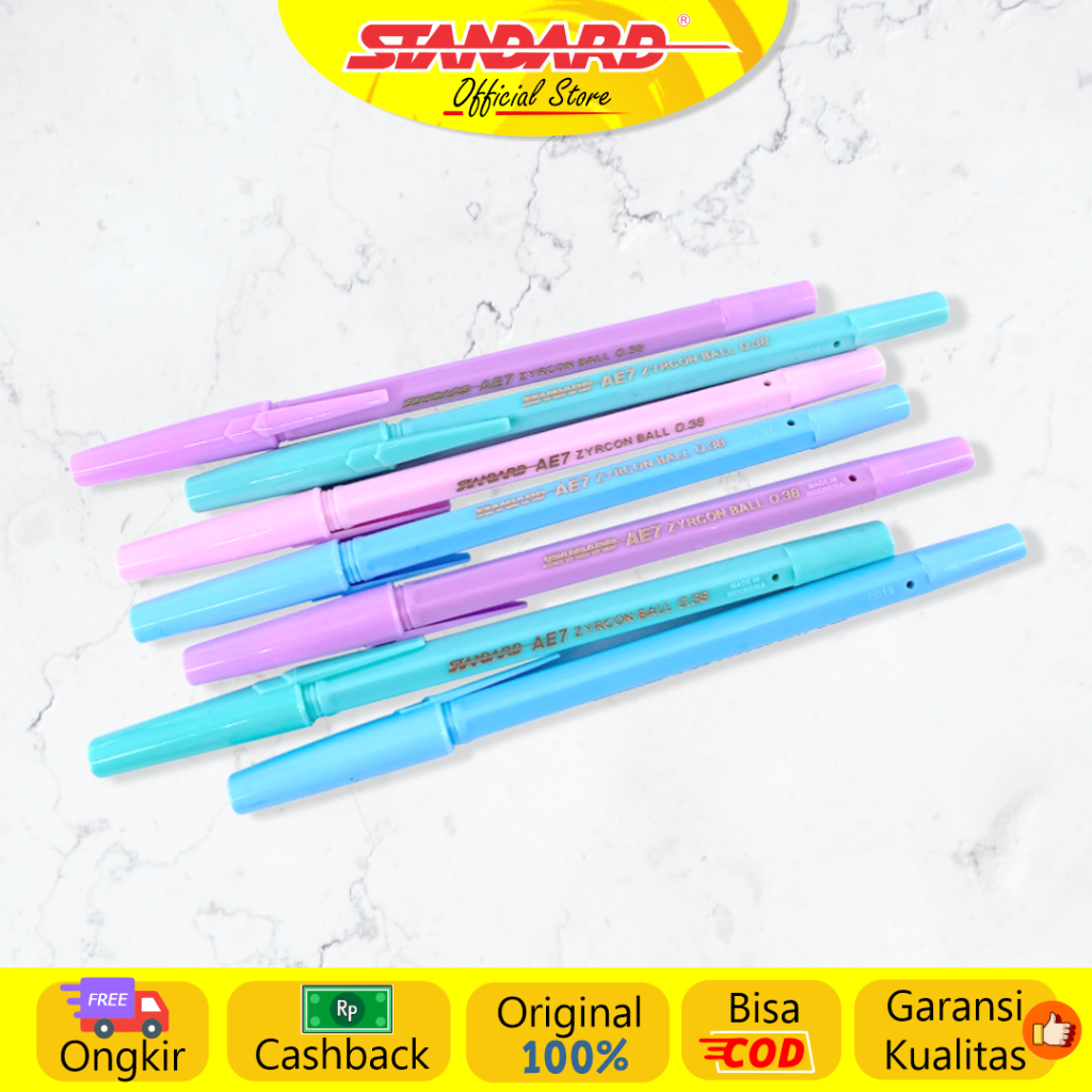 Standard - Pulpen AE7 Zyrconball 0.38 ( Alat Tulis / Pen / Ballpoint / Pena ) (5)