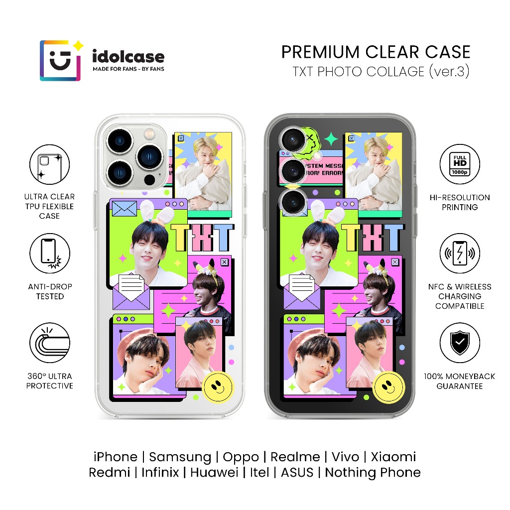 Jual Clear Case TXT PHOTO COLLAGE VERSI 3 Bahan Tebal NFC And Wireless ...
