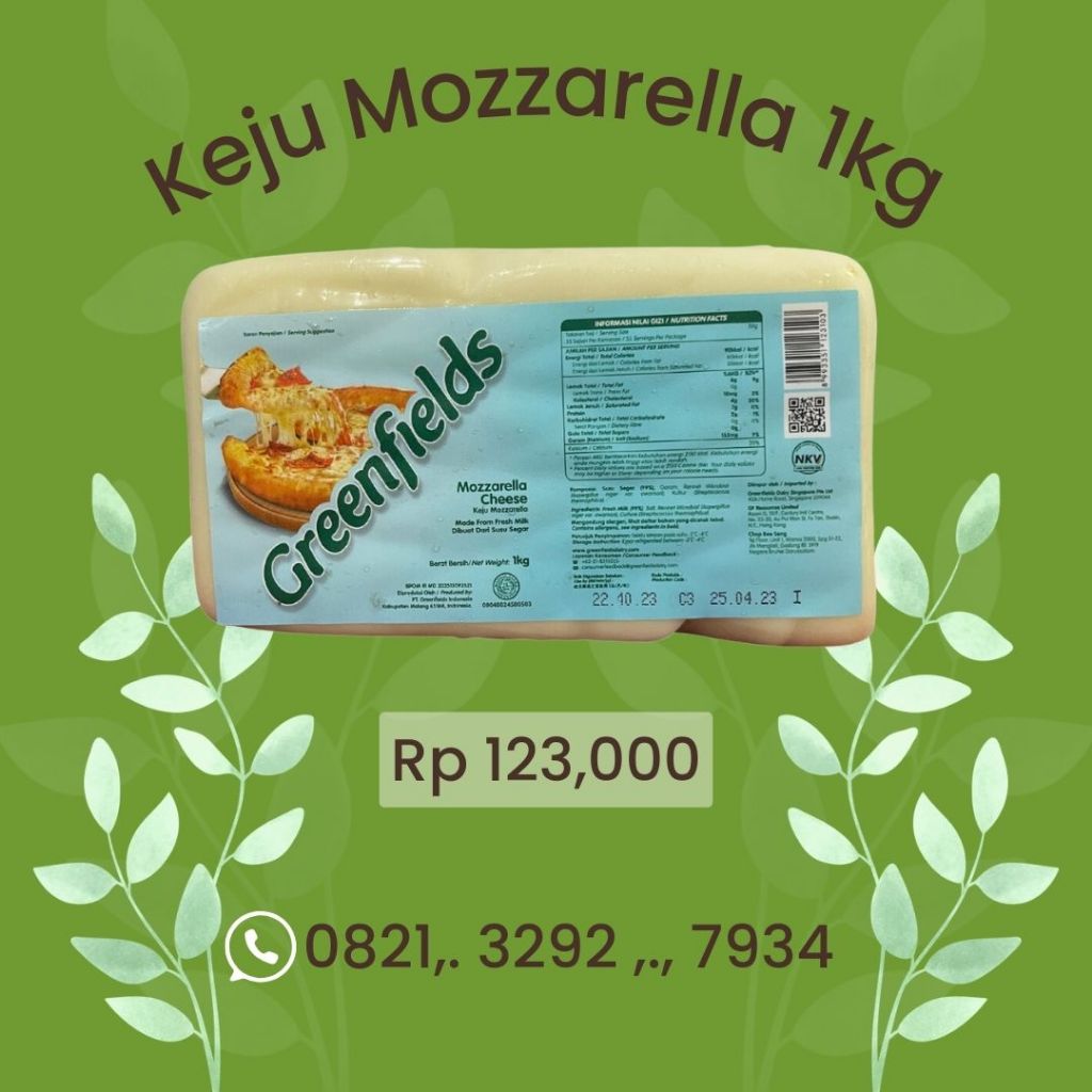 Jual Greenfields MOZZARELLA moza BLOK keju CHEESE 1 kg mozarela ...