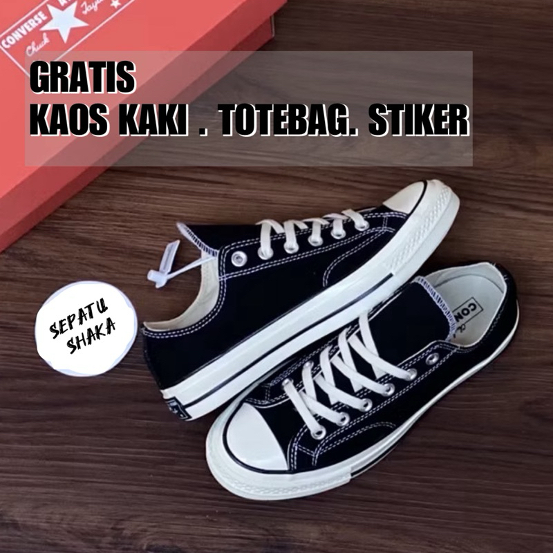 Sepatu Converse 70s Low Black White Egret BNIB Converse 70s Ox Black  Sepatu Sekolah Hitam Murah