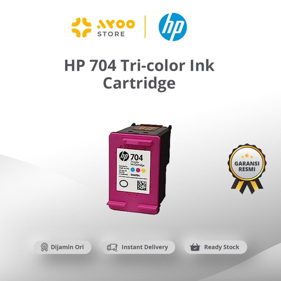 Jual HP 704 Tri-Color Ink Cartridge | Shopee Indonesia