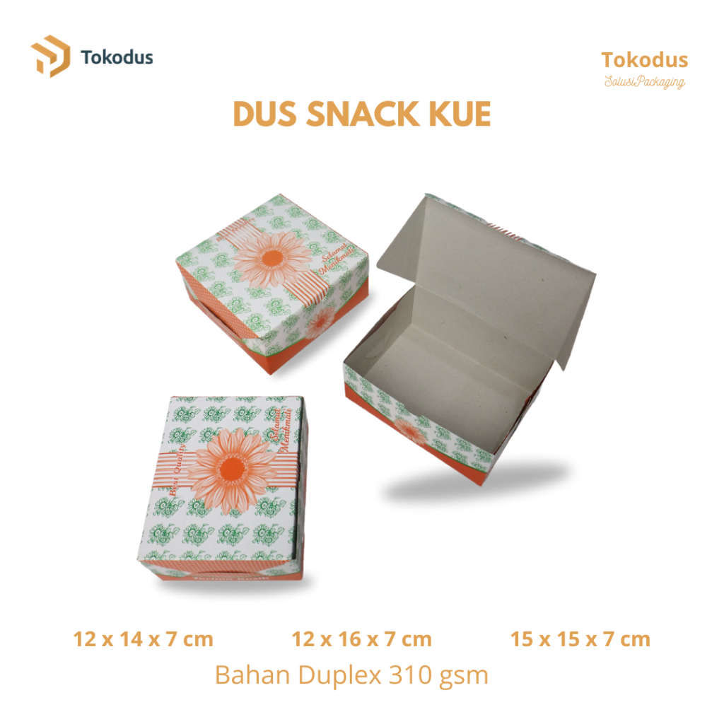 Jual Box Snack/Dus Snack/Dus Kemasan Makanan 14 x 12 /Dus Kue/Kotak ...