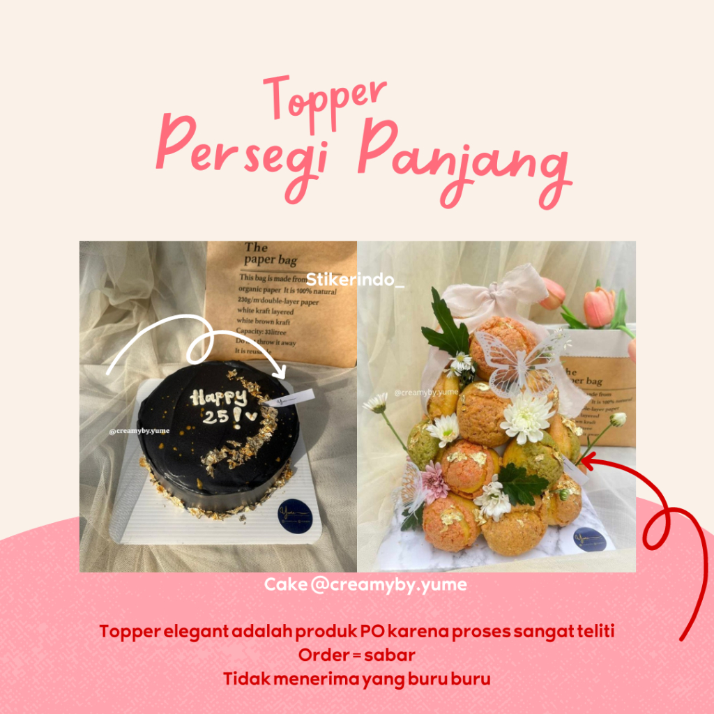 Jual Topper Special Long / Persegi Panjang Cake / Pudding / Dessert dll ...