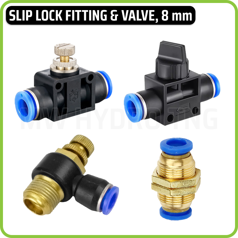 Jual Slip Lock / Push In Pneumatic Fitting 8 mm | Konektor Selang PU PE ...