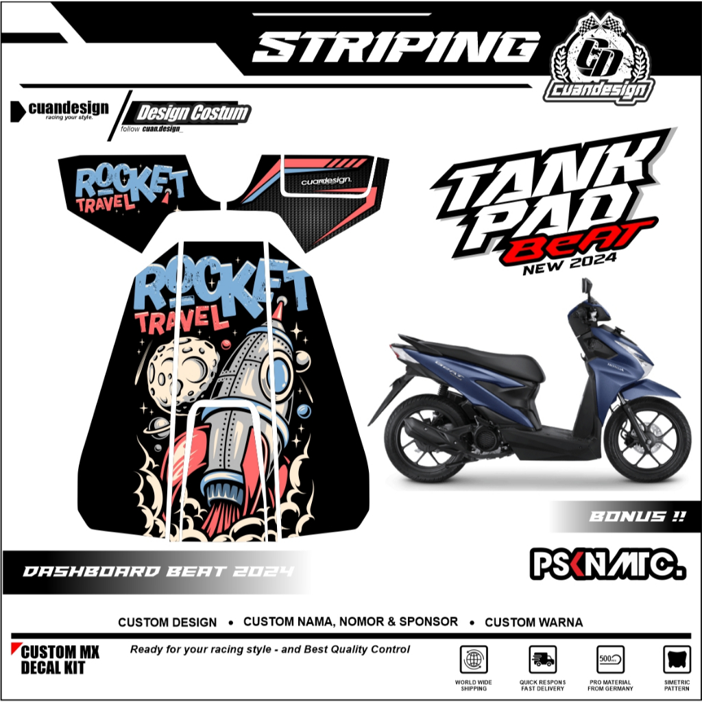 Jual STICKER STRIPING VINYL TANKPAD PELINDUNG DASHBOARD DEPAN BEAT ...