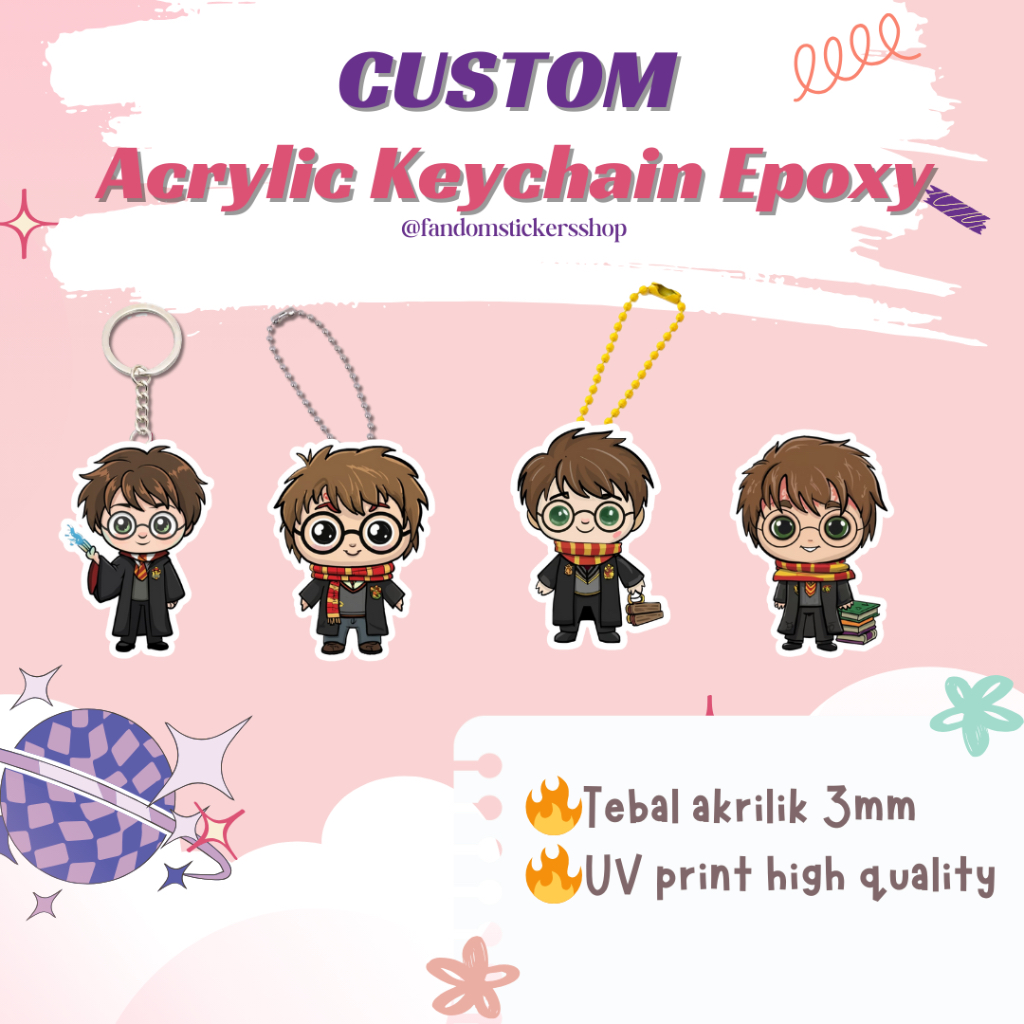 Jual Custom EPOXY Gantungan Kunci Acrylic Keychain | Ganci Akrilik UV ...