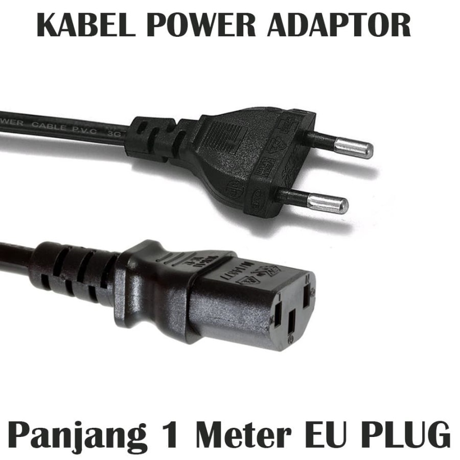 Jual Kabel Power Adaptor 100 cm AC to DC Universal EU Plug | Shopee ...