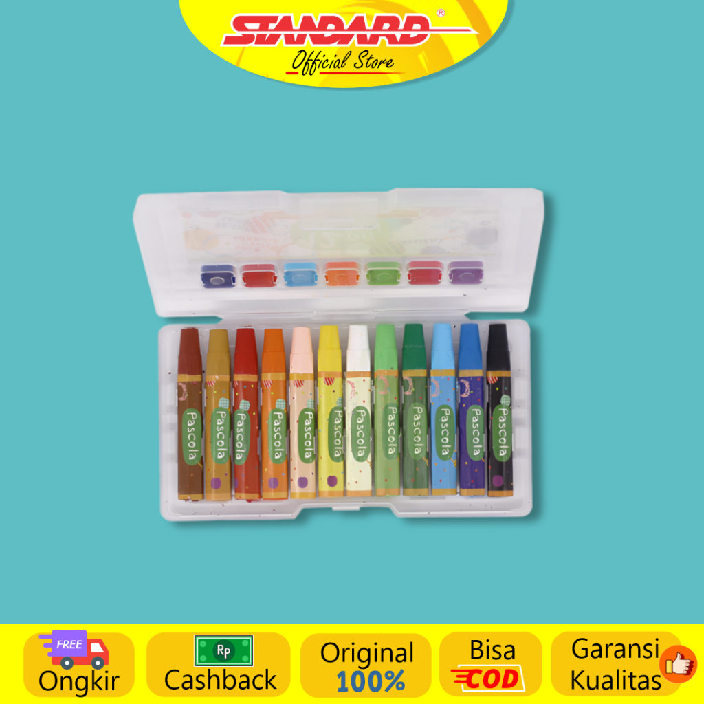 Standard - Pascola Oil Pastel 12 / Set ( Crayon / Pewarna / Coloring ) (2)