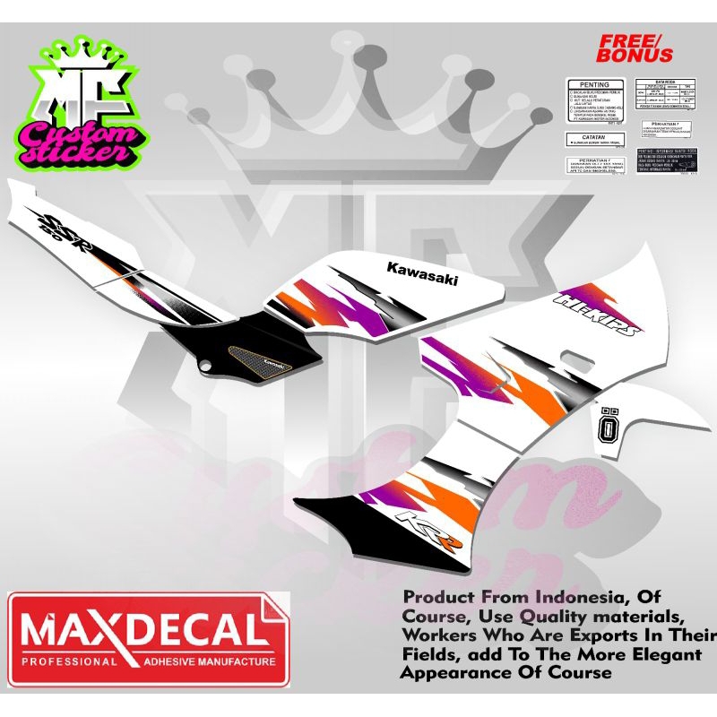 Jual sticker striping ninja KRR ssR custom 09 transparan UV (bisa ...
