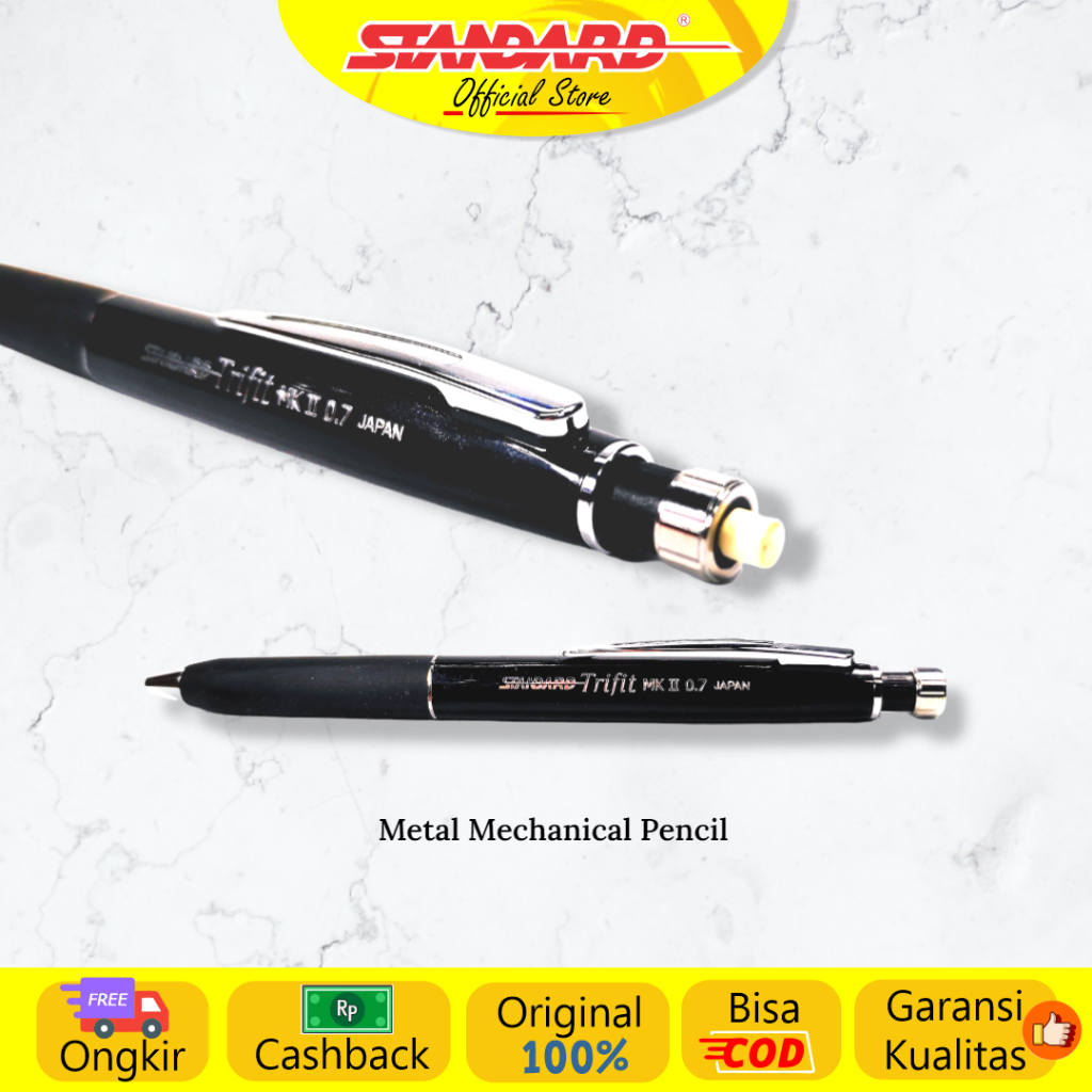 Standard - MP Trifit Black 0.5 / 0.7 / Double Knock 0.7 ( Mekanik Pencil / Pensil Mekanikal )