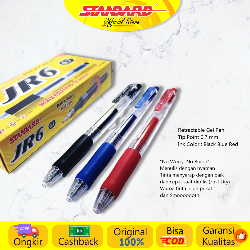 Standard - Pulpen JR6 0.7 ( Alat Tulis / Pen / Ballpoint / Pena ) (2)