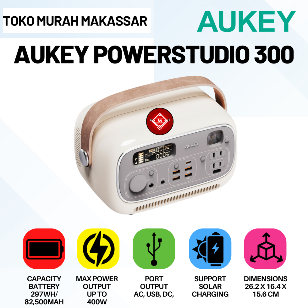 ★AUKEYポータブル電源PowerStudio300　新品未開封 AUKEY ポータブル電源 297wh 定格300W 約300Wh 82500mAh DC/AC
