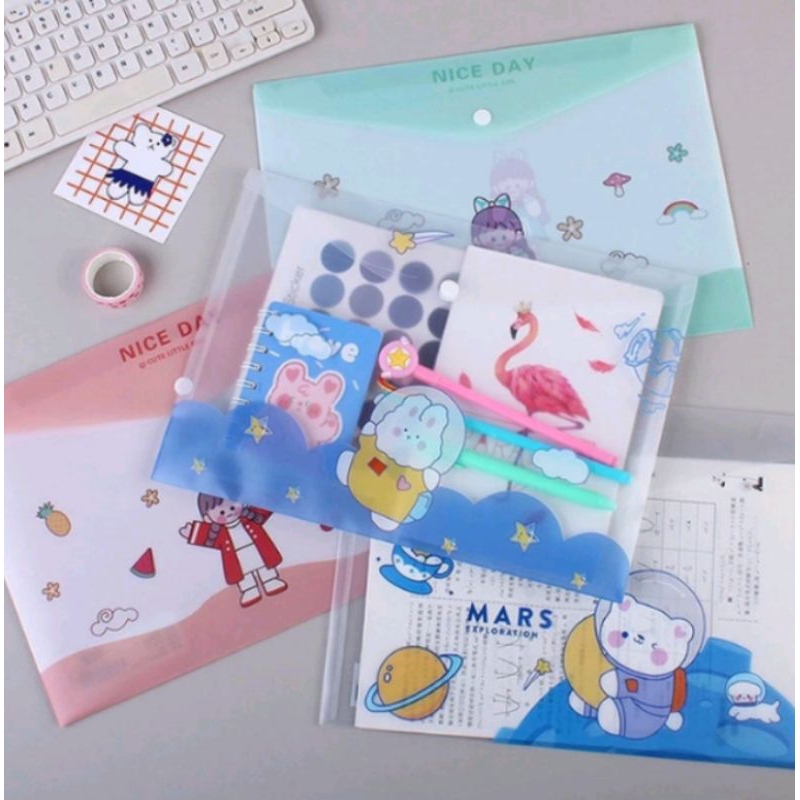 Jual Map A4 Plastik Kancing Motif Lucu / Map Kancing Karakter | Shopee ...