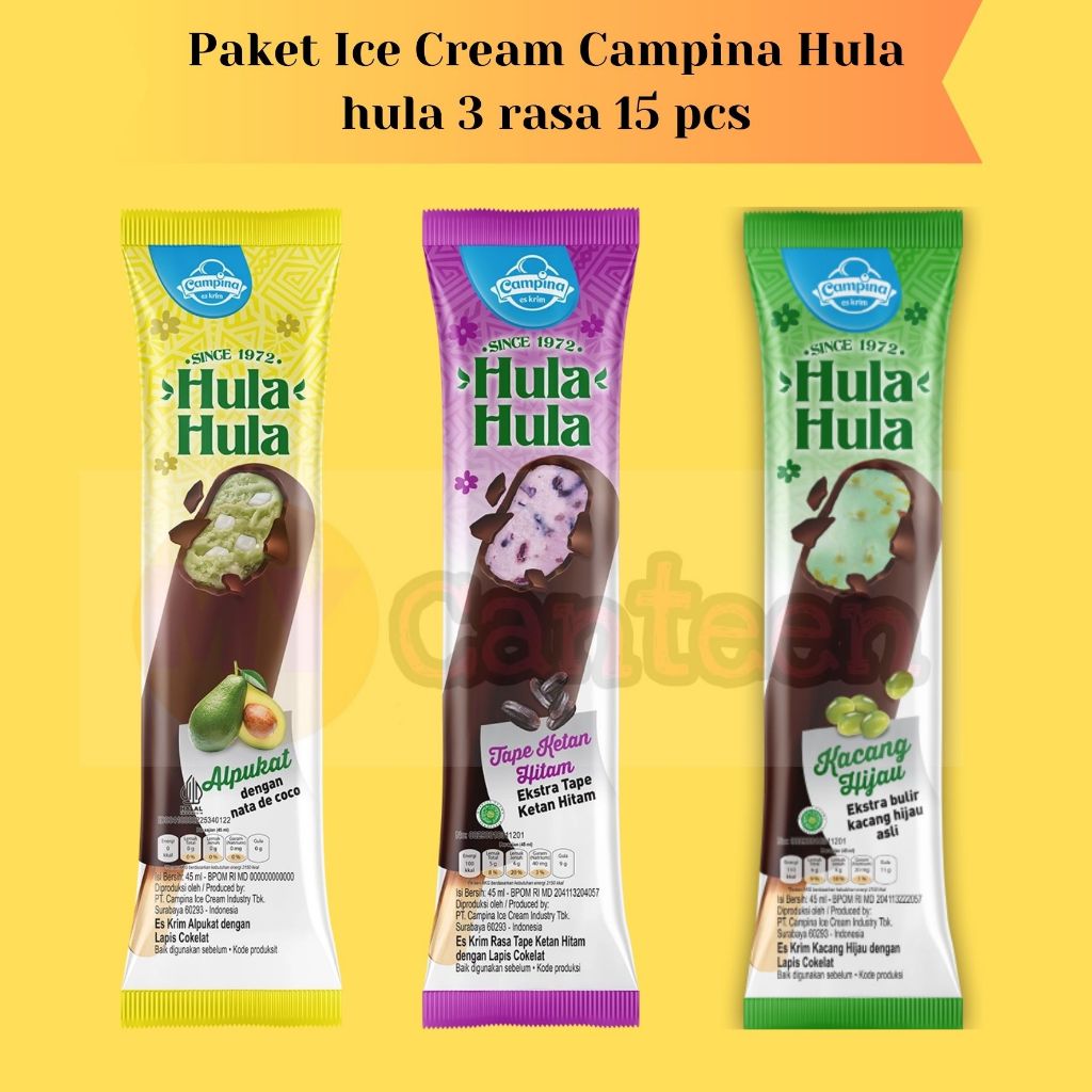 Jual Paket Ice Cream Campina Hulahula isi 15 pcs Shopee Indonesia