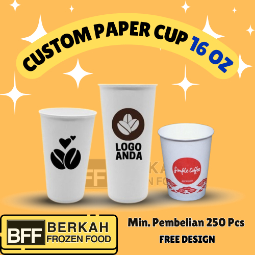 Jual Gelas Minuman Paper Cup Sablon 8 Oz, 12 Oz, 16 Oz Unik Estetik ...
