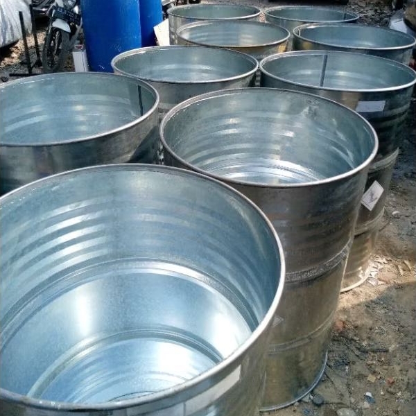 Jual tempat sampah jumbo galvanis/ drum galvanis tanpa tutup kap 200L