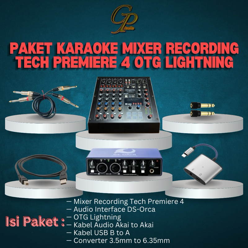 Jual Paket Karaoke Mixer Recording Tech Premiere 4 OTG LIGHTNING / TYPE ...