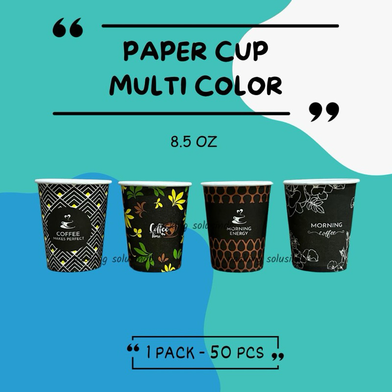 Jual [ISI 50 PCS] Paper cup Ivory multi colour/gelas kertas multi ...